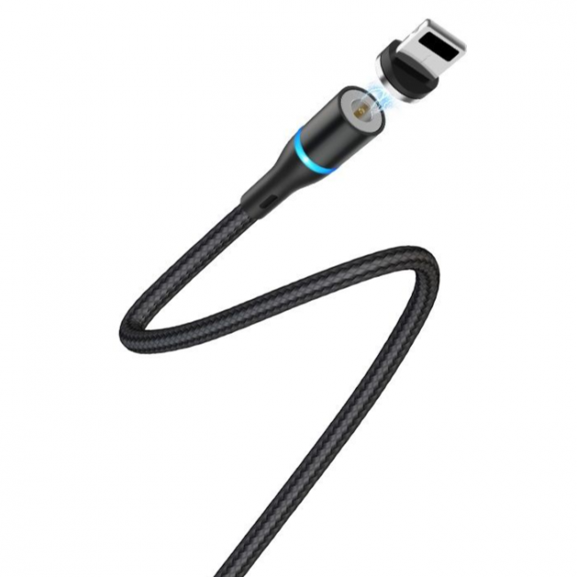 Кабель USB - магнитный Lightning NSK 1м 2,4A черный