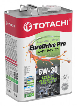 Масло моторное Totachi EuroDrive Pro LL Fully Synthetic 5W-30 API-SN ACEA-C3 4л E7804
