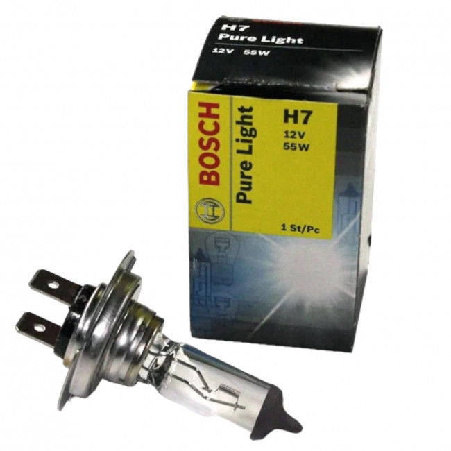 Лампа авто головная галогенная BOSCH Pure Light 12V H7 3200K 55W 1шт 1987302071 Лампа авто головная галогенная BOSCH Pure Light 12V H7 3200K 55W 1шт 1987302071