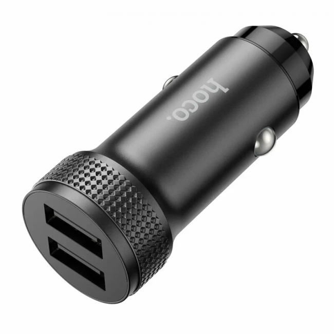 Блок для авто USB 2x Hoco 2,4A 12Вт Z49 черный