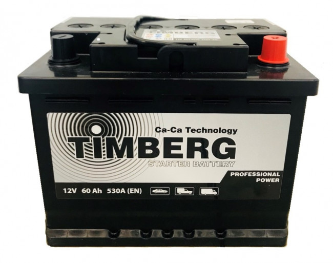Аккумулятор Авто (Europe) Timberg 6CT-60VL 60Ач R+(обратная полярность) 530А 242*175*190 0168