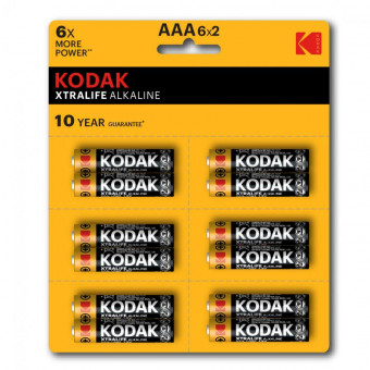 Батарейки Kodak Xtralife Alkaline LR03 ААA 12BL алкалиновые (щелочные) 12шт Б0038793