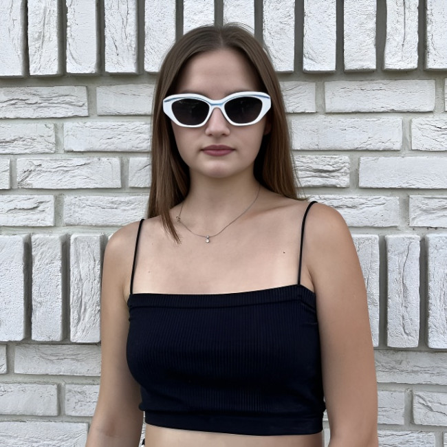 Очки солнцезащитные женские пластик LB Polarized 8257 19-144 C2 белые -