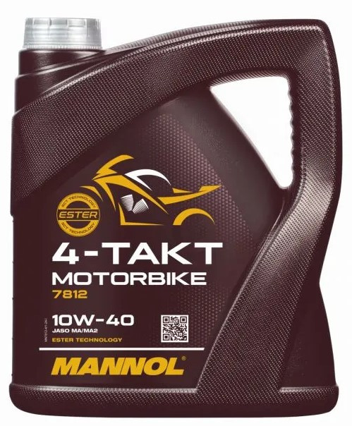 Масло для мотоцикла (моторное) 4T Mannol 4-Takt Motorbike 10W-40 JASO-MA/MA2 4л 7812