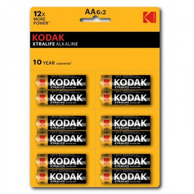 Батарейки Kodak Xtralife LR6 AA 12BL алкалиновые (щелочные) 12шт