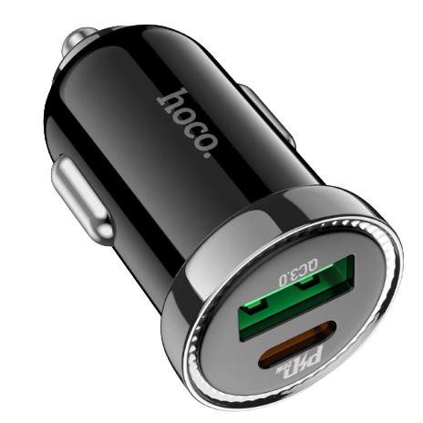 Блок для авто USB/USBType-С 2x Borofone 3A 20Вт BZ18A черный