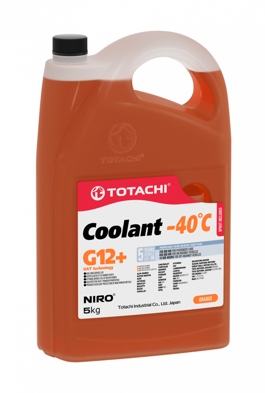 Антифриз Totachi Niro Coolant G12+ -40C оранжевый 5кг 47305 купить в  Калининграде | Цена, характеристики, фото