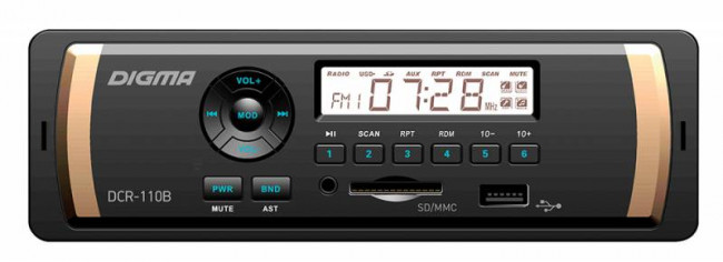 Автомагнитола 1DIN Digma DCR-110B 180Вт 4*45Вт AUX USB SD 479880 Автомагнитола 1DIN Digma DCR-110B 180Вт 4*45Вт AUX USB SD 479880