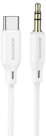 Кабель AUX 3,5(штекер) - Type-C(штекер) Borofone BL18 1м белый Кабель AUX 3,5(штекер) - Type-C(штекер) Borofone BL18 1м белый