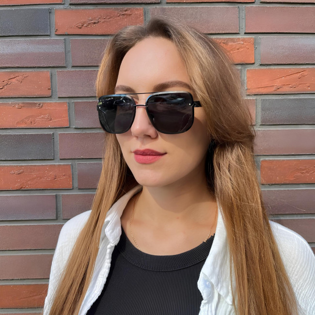 Очки солнцезащитные женские металл LB Giorgio Amass GRA087 15-148 C1 черные