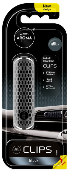 Ароматизатор на дефлектор полимерный Aroma Car Clips Black 10г 58113