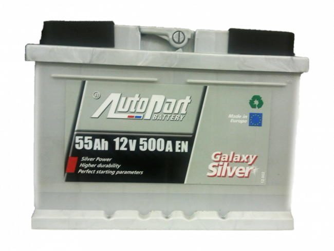Аккумулятор Авто (Europe) Autopart Galaxy Silver 55Ач R+(обратная полярность) 500А 242*175*175 -
