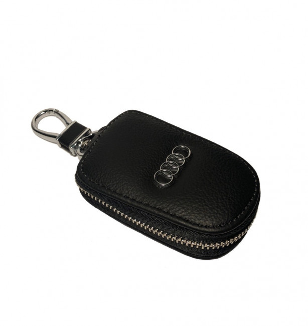 Чехол ключница кожа авто LB с карабином Audi 4х8см