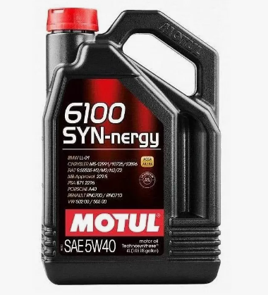 Масло моторное Motul Syn-Nergy 6100 5W-40 API-SN ACEA-A3/B4 5л 107979/111690/113882