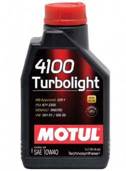 Масло моторное Motul Turbolight 4100 10W-40 API-SN ACEA-A3/B4 1л 102774/108644/111693