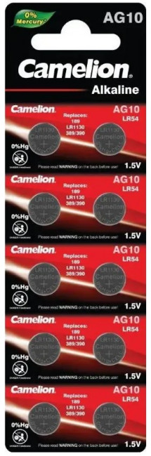 Батарейки Camelion AG10/389 10BL алкалиновые (щелочные) 10шт 14715
