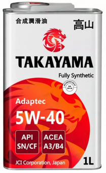 Масло моторное Takayama Adaptec 5W-40 API-SN/CF ACEA-A3/B4 1л 605586