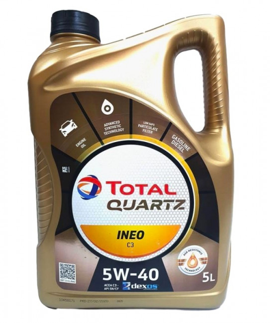 Масло моторное Total Quartz Ineo C3 5W-40 API-SN/CF ACEA-C3 5л 41223/213103