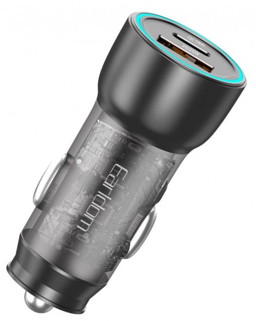 Блок для авто USB/USBType-C 2x Earldom 3A 45Вт CC34 черный Блок для авто USB/USBType-C 2x Earldom 3A 45Вт CC34 черный