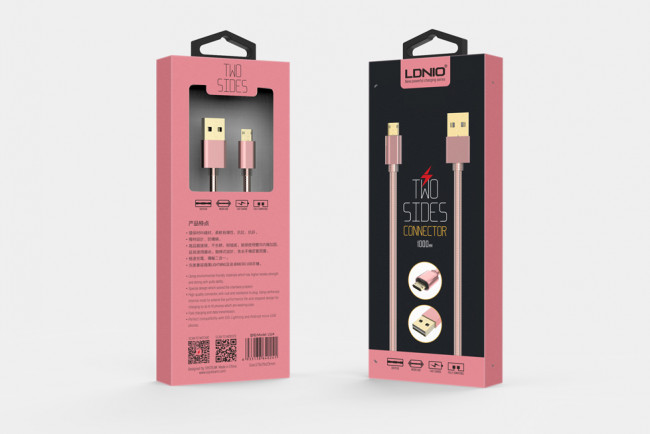 Кабель USB - Lightning Ldnio LS24 1м розовый IS007022