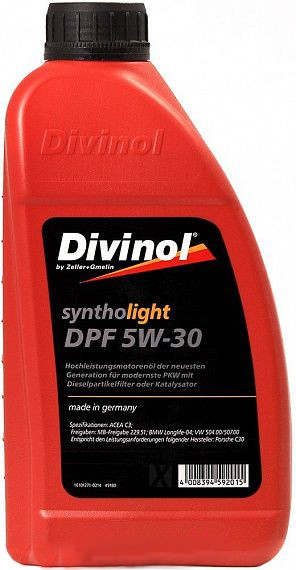Масло моторное Divinol Syntholight DPF 5W-30 ACEA-C3 1л 49180-C069 Германия -