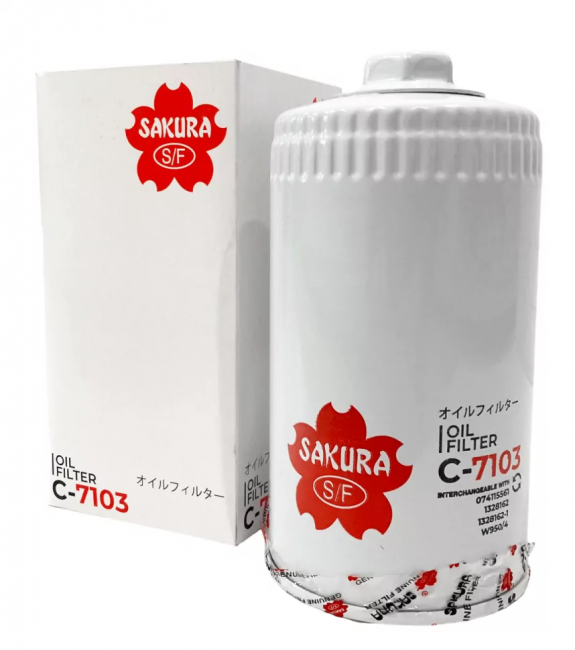 Фильтр автомобильный масляный SAKURA C-7103SL (аналог Filtron OP574)