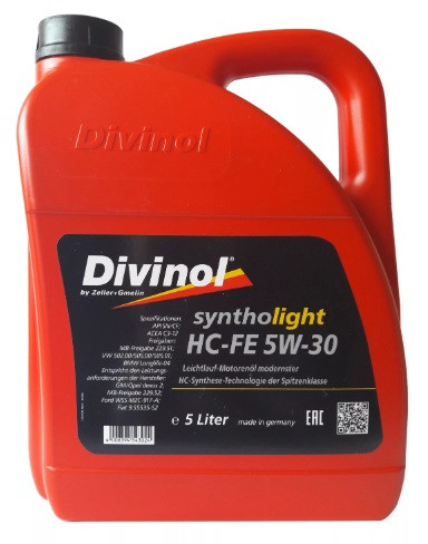 Масло моторное Divinol Syntholight HC-FE 5W-30 API-SN/CF ACEA-C3 5л 49260-K007 Германия -