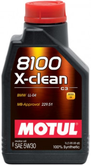Масло моторное Motul X-clean+ 8100 5W-30 API-SM/CF ACEA-C3 1л 106376/111683